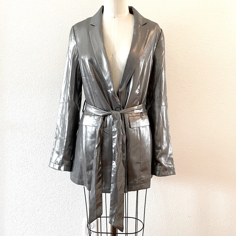 Anthropologie Silver Blazer
